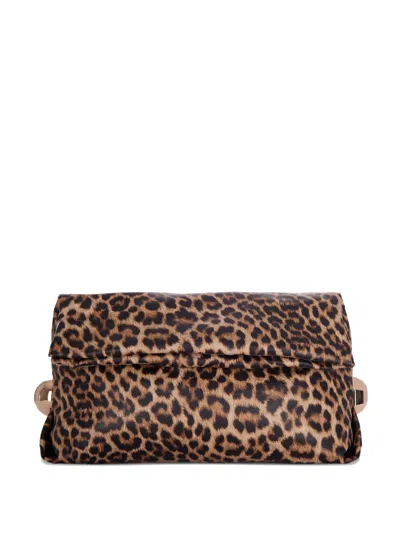 LIU •JO LEOPARD HANDLE CLUTCH BAG
