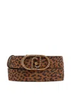 Liu •jo Leopard-pattern Logo-embellished Belt In Animal Print