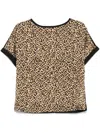 Liu •jo Leopard-print Blouse In Black