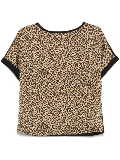 Liu •jo Leopard-print Blouse In Black