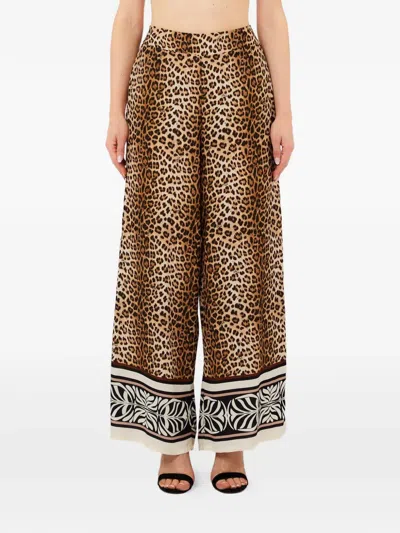Liu •jo Leopard Print Border Trousers In Animal Print