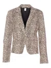Liu •jo Leopard-print Button-fastening Blazer In Brown