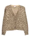 Liu •jo Leopard-print Buttoned Cardigan In Brown