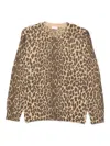 Liu •jo Leopard Print Crew-neck Sweater In Brown