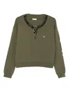 Liu •jo Leopard-print Embellished Jumper In Green