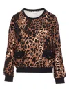 Liu •jo Leopard-print Embellished Sweater In Brown