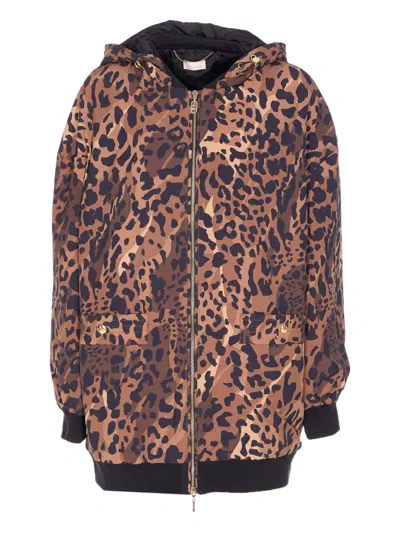 LIU •JO LEOPARD-PRINT HOODED JACKET
