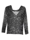 Liu •jo Leopard-print Hooded Sweater In Gray