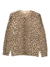 Liu •jo Leopard Print Knit Sweater With Relaxed Fit In Brown