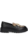 Liu •jo Leopard-print Loafers In Black