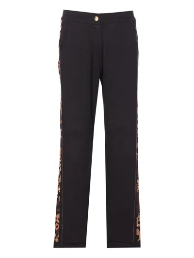 LIU •JO LEOPARD-PRINT PANELLED STRAIGHT TROUSERS