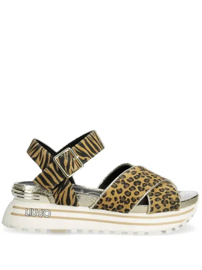 Liu •jo Leopard-print Sandals In 中性色