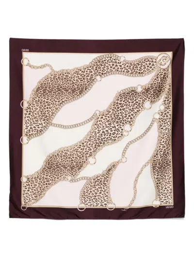 Liu •jo Leopard-print Scarf In Brown