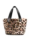 Liu •jo Leopard-print Top-handle Tote Bag In Neutral