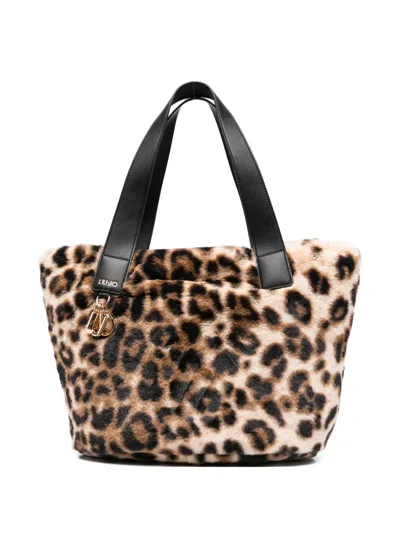 Liu •jo Leopard-print Top-handle Tote Bag In Neutral