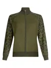 Liu •jo Leopard-print Zip-up Sweater In Green