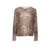 Liu •jo Leopard-print Metallic Sweater In Brown