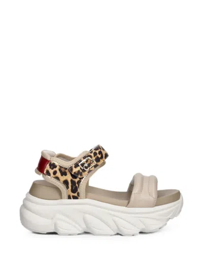 Liu •jo Leopard-print Chunky-sole Sandals In Multi
