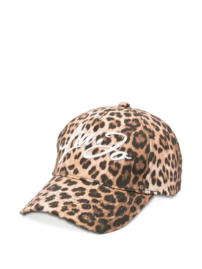 Liu •jo Leopard-print Embroidered-logo Cap In Multi