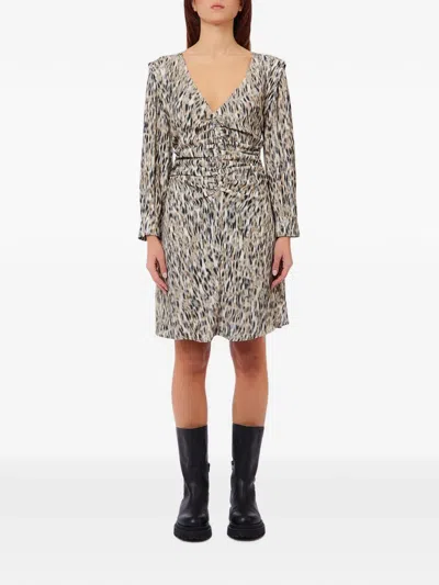 Liu •jo Leopard-print Ruched Mini Dress In Multi