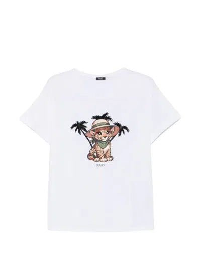 Liu •jo Leopard-print T-shirt In White
