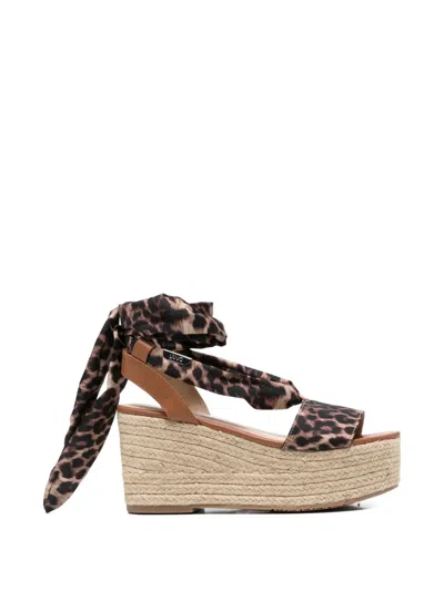 Liu •jo Leopard-print Wedge Sandals In Animal Print