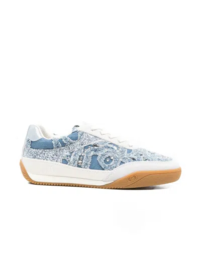 Liu •jo Lewis 04 Rhinestone-applique Sneakers In Blue