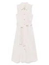 Liu •jo Liu Jo Light Beige Midi Dress In Beige