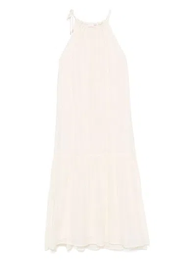LIU •JO LIGHT BEIGE MIDI DRESS