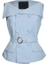 Liu •jo Liu Jo Sky Blue Jacket With Structured Silhouette And Peplum Hem In Blue