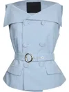 Liu •jo Liu Jo Sky Blue Jacket With Structured Silhouette And Peplum Hem In Blue