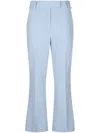 Liu •jo Liu Jo Light Blue Flared Pants With A Pressed Crease In Blue
