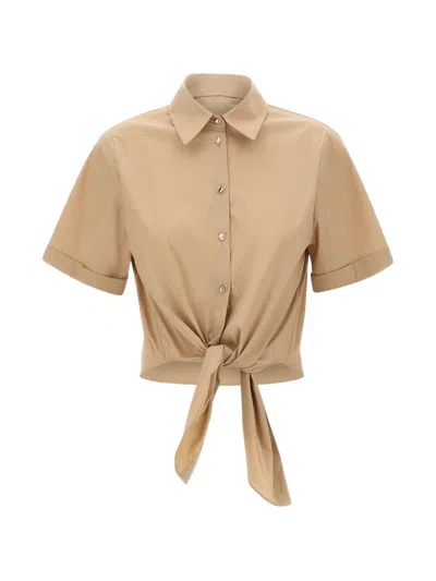 Liu •jo Liu Jo Light Cappuccino Cotton Polyamide Shirt In Brown