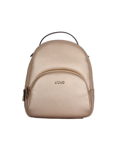 Liu •jo Light Gold Faux Leather Backpack In Multi