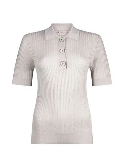 Liu •jo Liu Jo Light Gold Viscose Blend Sweater In Gray
