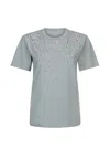Liu •jo Light Grey Embellished Back Patch T-shirt In Animal Print