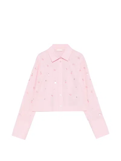 Liu •jo Light Pink Embellished Long-sleeve Shirt