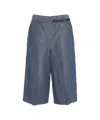 Liu •jo Liu Jo Linen Blend Bermuda With Belted Waist In Grey