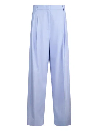 Liu •jo Linen And Cotton Palazzo Trousers In Purple