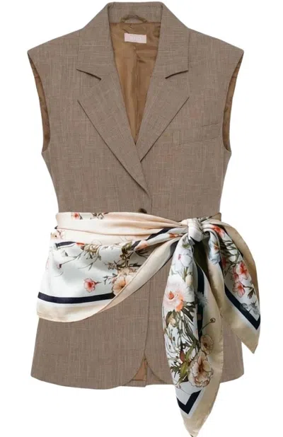 Liu •jo Liu Jo Liu Jo Biscotto Cotton Jacket In Brown