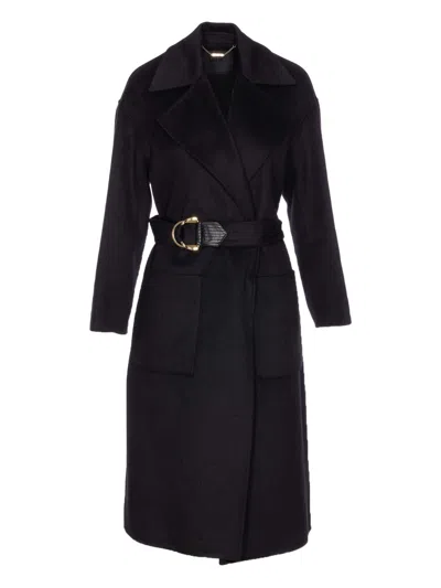 Liu •jo Liu Jo Liu Jo Black Wool Belted Coat