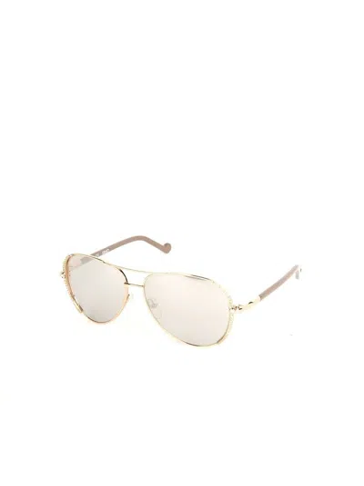 Liu •jo Liu Jo Lj102sr Metal Aviator Sunglasses In White