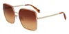 Liu •jo Square-frame Sunglasses In Gold