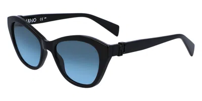 Liu •jo Lj3610s 001 Women's Sunglasses Black Size 49 In Blue