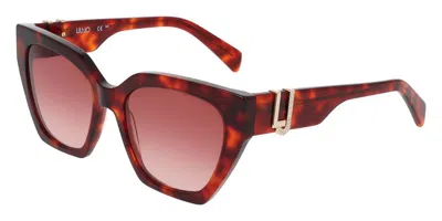 Liu •jo Lj814sr 640 Women's Sunglasses Tortoiseshell Size 55 In Red