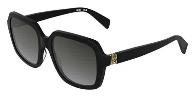 Liu •jo Lj833s 001 Occhiali Da Sole Neri Per Donna In Animal Print