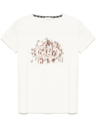 Liu •jo Logo-appliqué T-shirt In White