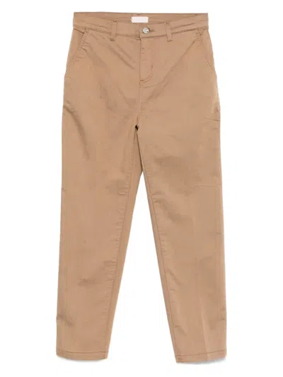Liu •jo Logo-appliqué Trousers In Brown