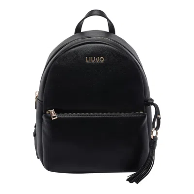 Liu •jo Logo Backpack In Black