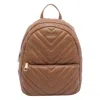 Liu •jo Versatile Quilted Backpack Featuring Multiple Pockets In Brown